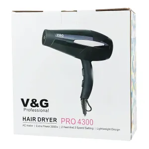 V&G Professional Hair Dryer Pro 4300 Ac Motor Extra Power 2000W